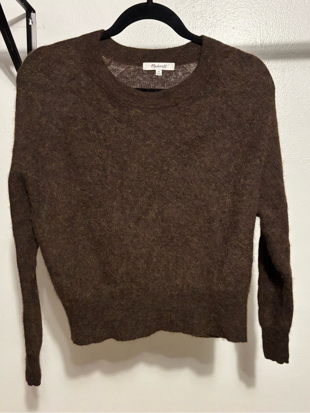 Madewell Brown Cozy Crewneck Alpaca blend Sweater